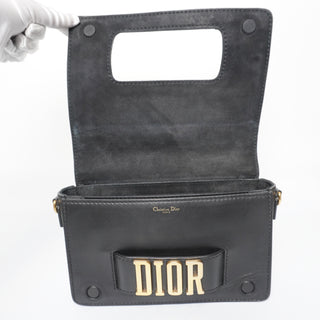 Calfskin Dio(r)evolution Flap leather Clutch Shoulder Black Bag