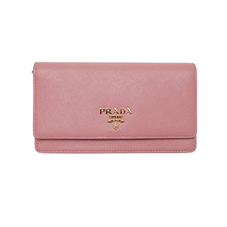 Saffiano Metal Continental Flap Pink Wallet