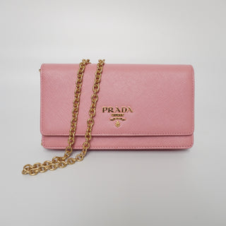 Saffiano Metal Continental Flap Pink Wallet