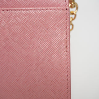 Saffiano Metal Continental Flap Pink Wallet